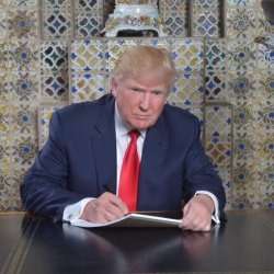 Donald Trump Writing Speech meme generator