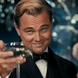 Great Gatsby Reaction - Leonardo DiCaprio Toast meme generator